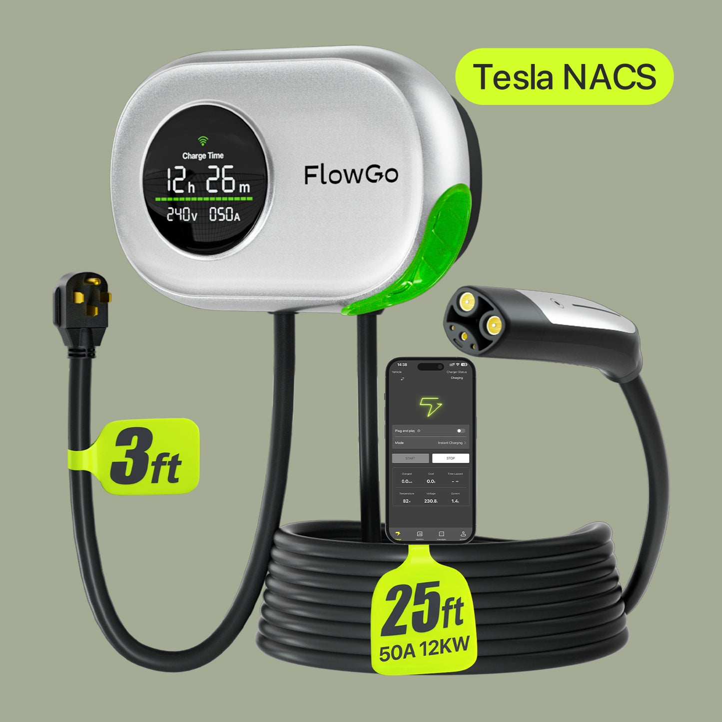 FlowGo Home for Tesla NEMA 14-50Plug